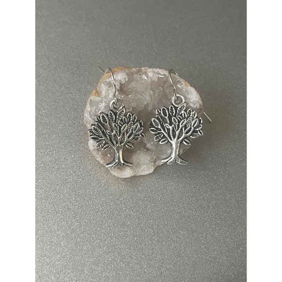 New -Tree of Life Sterling Silver Dangle Earrings Nature Inspired Boho Jewelry - Picture 3 of 11
